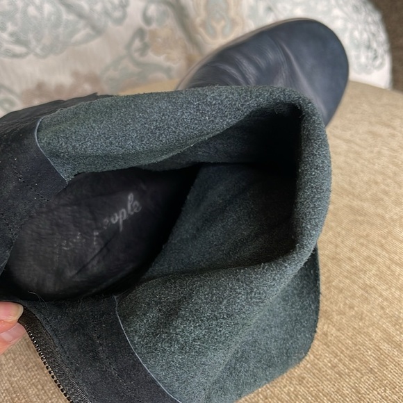 FREE PEOPLE Sutton Tight Slouch Leather Round-toe Boots - Picture 10 of 11